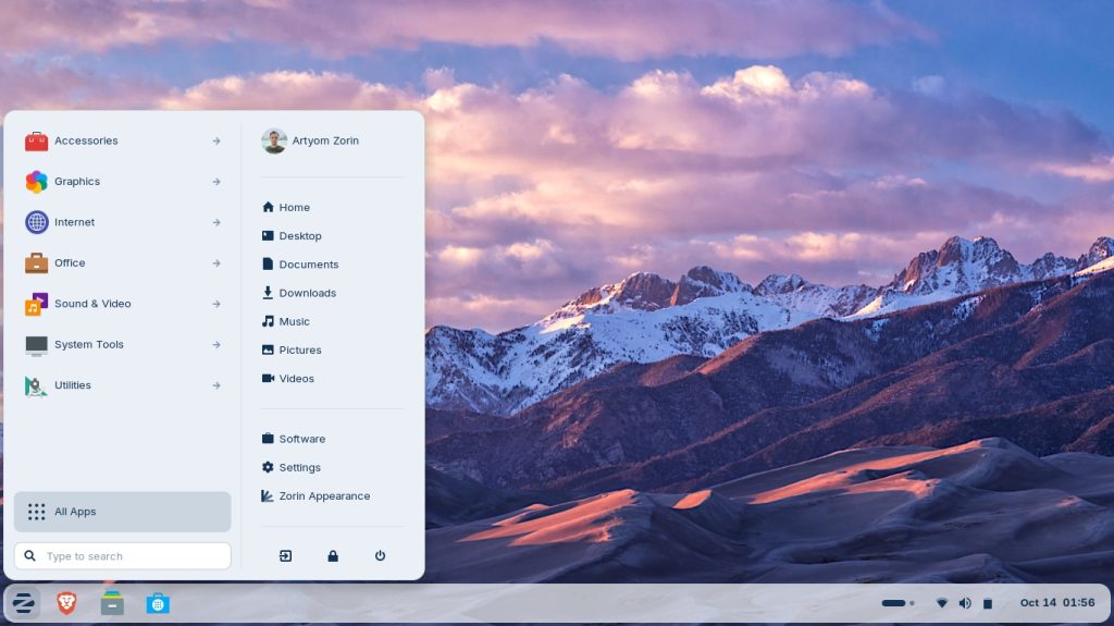 Zorin OS desktop
